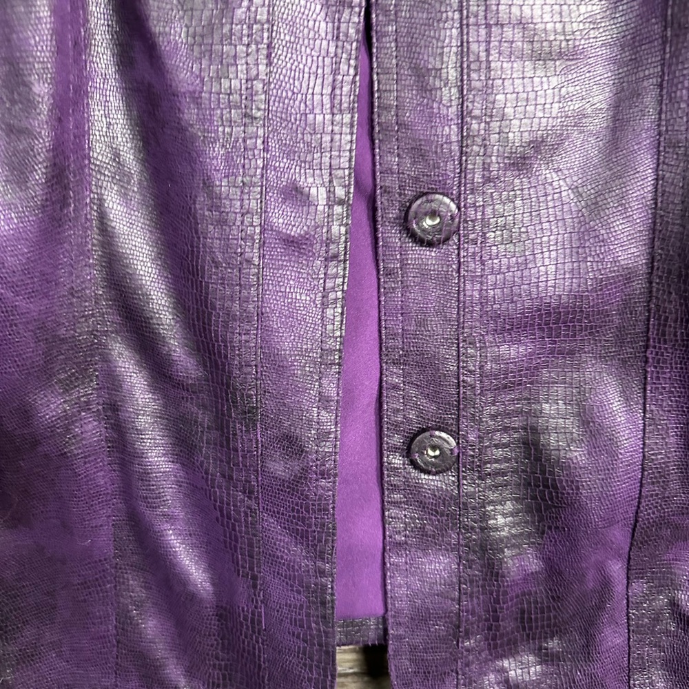 Chico's Rich Purple Textured Blazer - Picture 4 of 7
